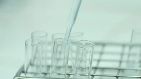 Laboratory testing with technology. Stock Footage 91881529