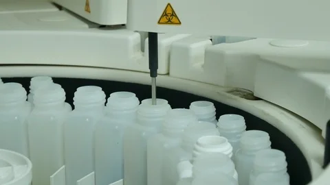 Laboratory testing with technology. Stock Footage 91921547