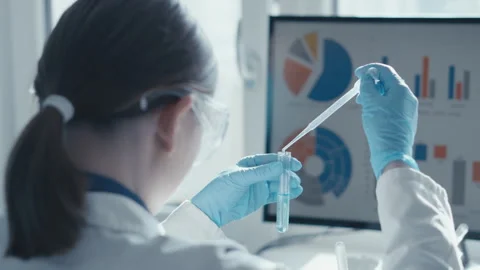 Laboratory tests for detection of toxins and harmful substances in the Stock-Footage 240320736