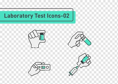 Laboratory tests filled line icon set on transparency background ep03 Stock Illustration