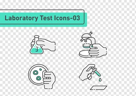 Laboratory tests filled line icon set on transparency background ep02 Stock Illustration