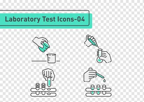 Laboratory tests filled line icon set on transparency background ep01 Stock Illustration