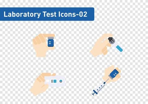 Laboratory tests flat icon set isolated on transparency background ep02 Stock Illustration