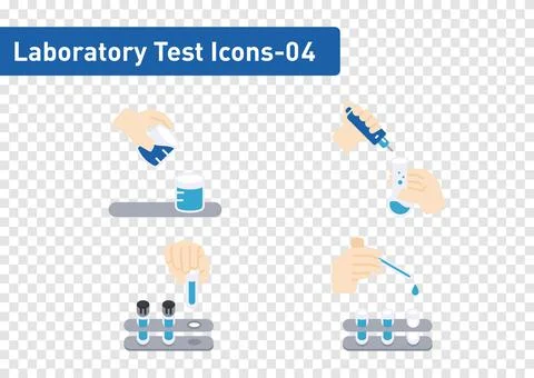 Laboratory tests flat icon set isolated on transparency background ep04 Stock-Illustration