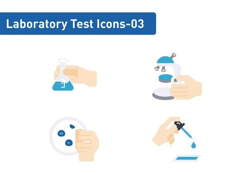 Laboratory tests flat icon set isolated on white background ep03 Illustrazione stock