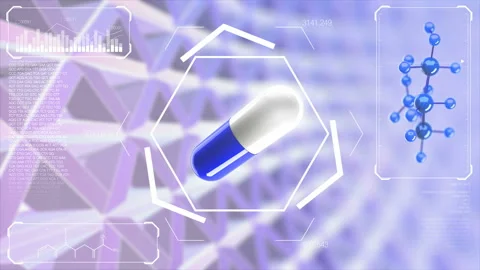 Laboratory tests. Pills lying on the table. Close-up on medicines Stock Footage 87823062