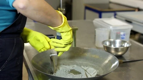 Laboratory tests in production of cement and concrete Video stock 91003356