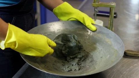 Laboratory tests in production of cement and concrete Video stock 91003432