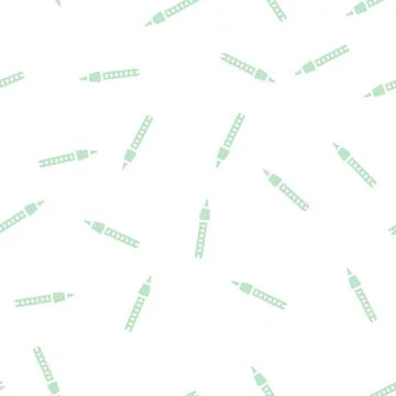 Laboratory thermometer glyph vector seamless pattern black Stock Illustration