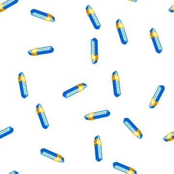 Laboratory thermometer isometric icon seamless pattern color Stock Illustration