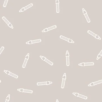 Laboratory thermometer line vector seamless pattern black Stock Illustration