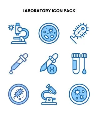 Laboratory Two Colour Collection Icons Pack Stock Illustration