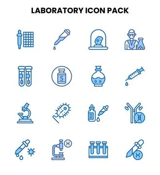 Laboratory Two Colour Design Icons Pack Stock Illustration