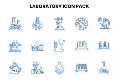 Laboratory Two Colour Graphics Icons Pack Stockillustratie