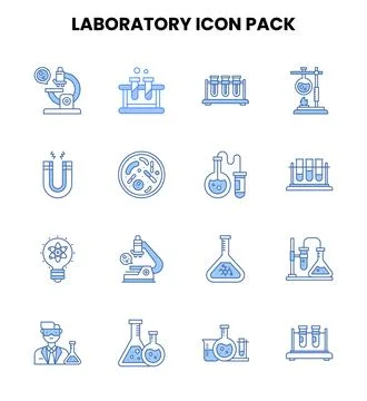 Laboratory Two Colour Scalable Icons Pack Stock Illustration