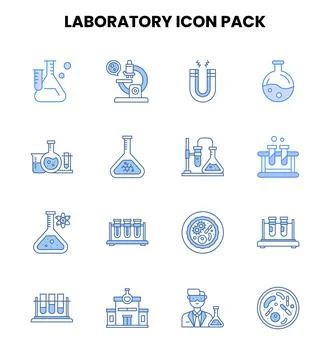 Laboratory Two Colour Vector Icons Pack Stockillustratie