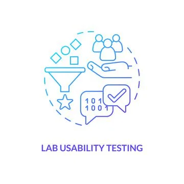 Laboratory usability testing blue gradient concept icon Stock Illustration