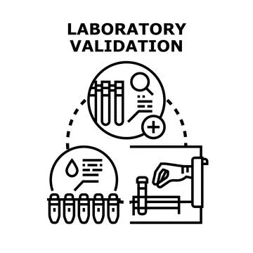 Laboratory validation process with medical samples analysis Stock Illustration
