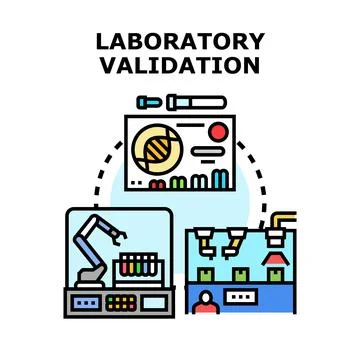 Laboratory validation process testing automation concept 库存插图
