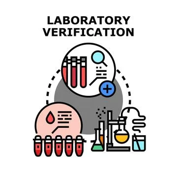 Laboratory verification process testing medical samples Stock Illustration
