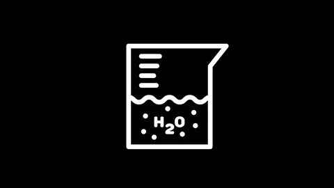 Laboratory water icon animation isolated on black background Vidéo 334399682