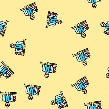 Laboratory work college teacher vector seamless pattern Stock Illustration
