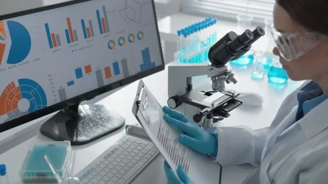 Laboratory work at the computer research center is devoted to the study of Video stock 259998715