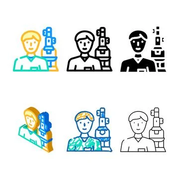 Laboratory worker color icon vector forms Stock Illustration
