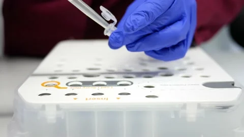 Laboratory worker. Illumina next generation sequencing. genetic engineering Stock Footage 156018010