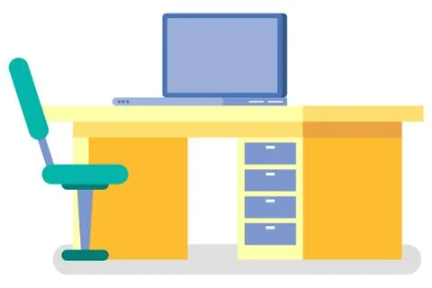 Laboratory Workplace, Computer Diagnostic Vector Stock Illustration