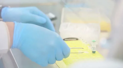 Laboratory workplace for DNA test Stock Footage 58253338