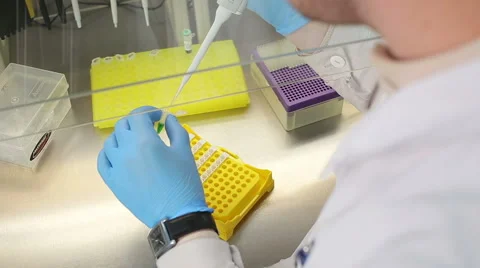 Laboratory workplace for DNA test Stock Footage 58274002