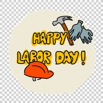 LaborDayWorkGlovesHammerHelmet2 Stock Illustration