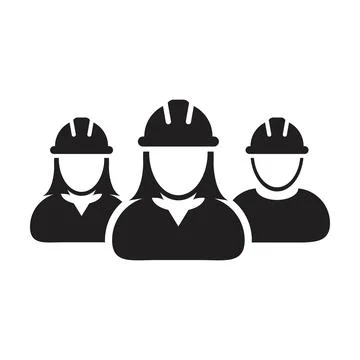 Labors icon vector group of construction worker people persons profile avatar Illustrazione stock