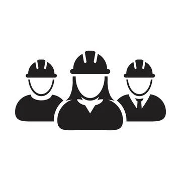 Labors icon vector group of construction worker people persons profile avatar Illustrazione stock