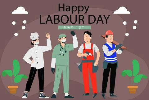 Labour Day Concept Illustration Vector Style Illustration Stock Illustration