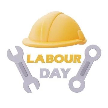 Labour day with Construction tools and equipment.3d rendering Stock Illustration