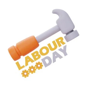 Labour day with Construction tools and equipment.3d rendering Stock Illustration
