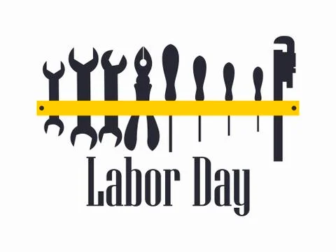 Labour Day. Engineer labour tools. Vector illustration Stockillustratie