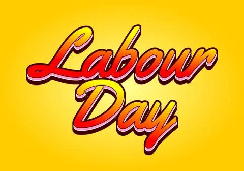 Labour day. Text effect in yellow red color with eye catching effect 스톡 일러스트
