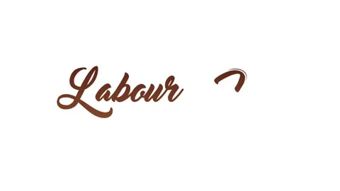 Labour Day - Title Text Animation With Gradient Colors and White Background Stock Footage 242832701