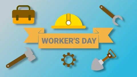 Labour day with tools Stock Footage 181504034