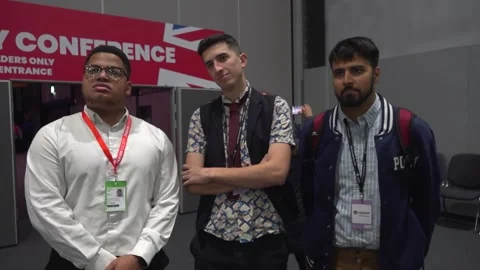 Labour delegates react to the Deputy Leader hustings part 2   Stock Footage 318161290