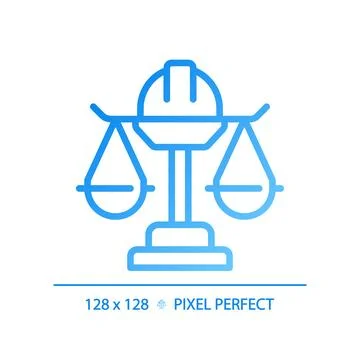 Labour law pixel perfect gradient linear vector icon Stock Illustration