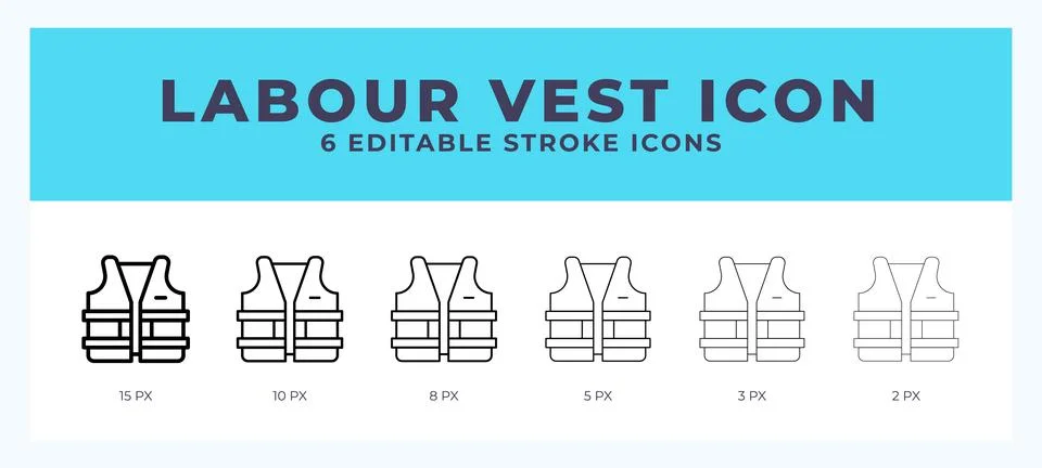 Labour vest vector icon for web and app. Editable stroke vector illustration Stock Illustration