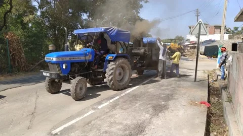 A labour worker is busy in making the road. Stock Footage 143328082