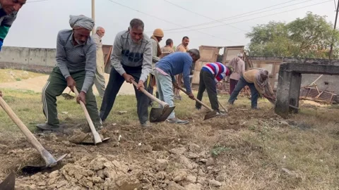 Labourers at work Stock Footage 324511416