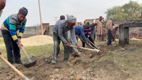 Labourers at work Stock Footage 324513465