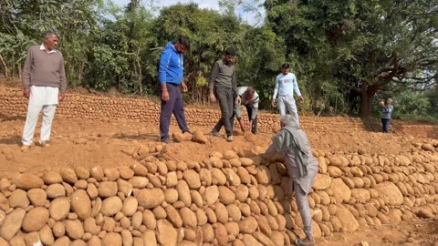 Labourers at work Stock Footage 324514375