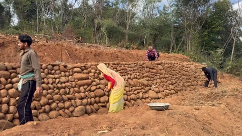 Labourers at work Stock Footage 324514560